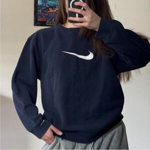 Nike Women's Dark Blue Crew Neck Sweater